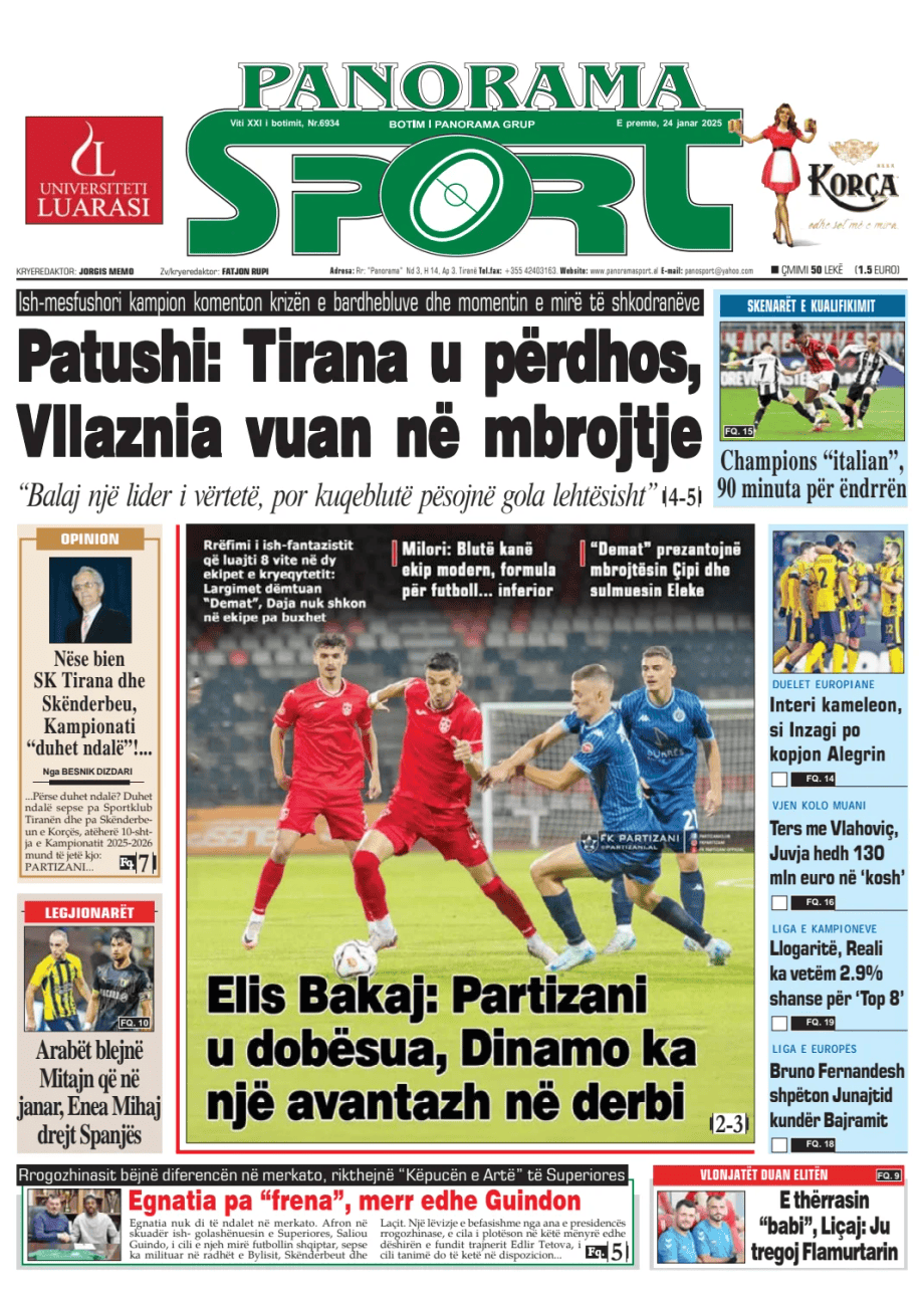 Prima-pagina-Panorama Sport-oggi-edizione-di-oggi-20250124